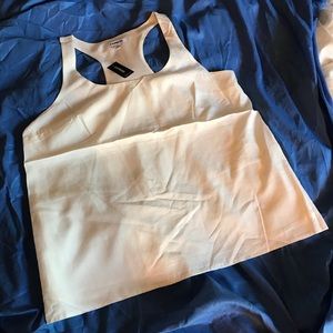 Cream Scoop Neck Racerback Tank